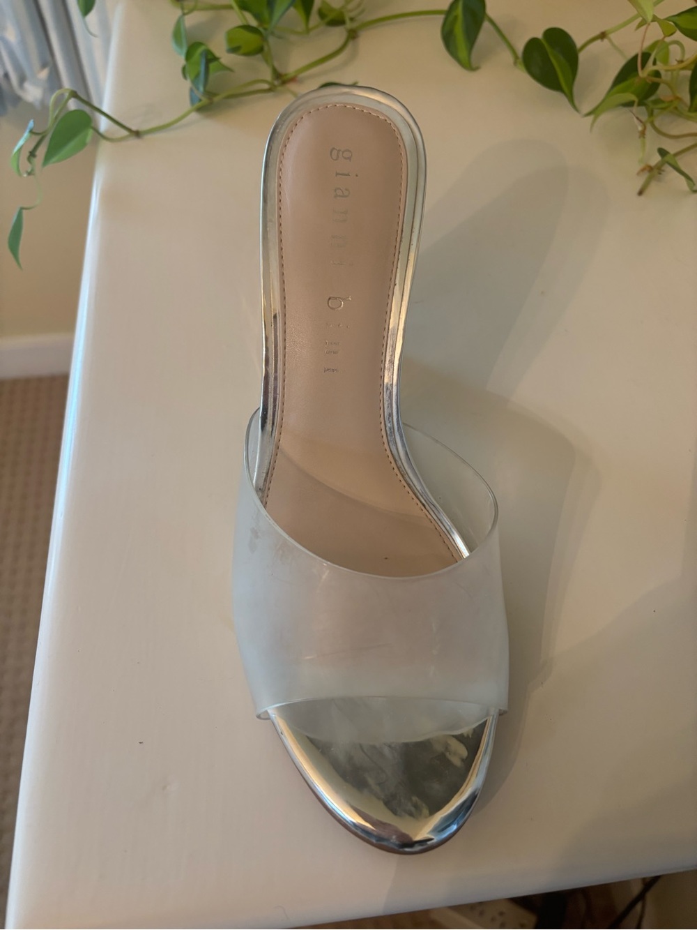 Gianvito Bini  Clear and Silver Slip- on
